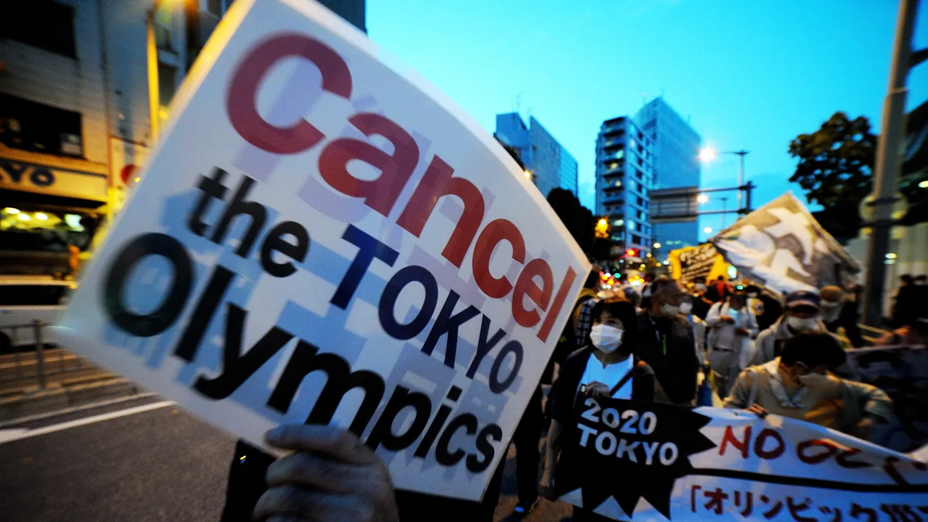 Protest in Tokyo against Olympics 2020 Tokyo Olympics,Japan,Tokyo Horizontal 