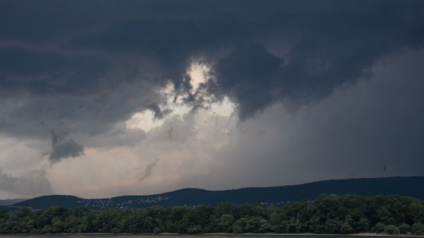 időjárás, vihar, Újpest, eső, borult ég, Budapest 