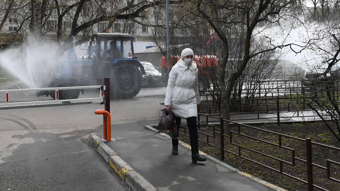 Oroszország, Moszkva, koronavírus, COVID-19, fertőtlenítés 