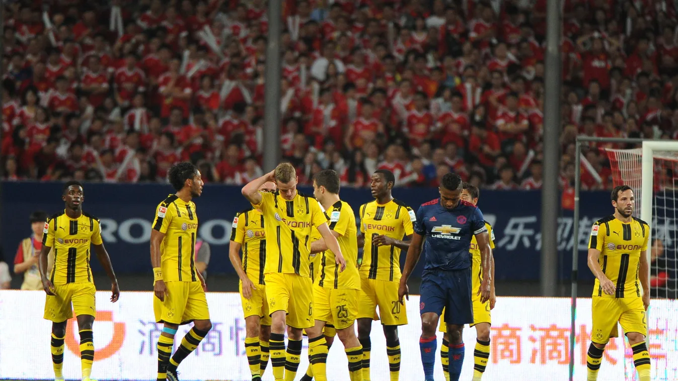 Manchester United competes against Borussia Dortmund at 2016 International Champions Cup in Shanghai China Chinese Shanghai International Champions Cup 2016 Borussia Dortmund Manchester United 