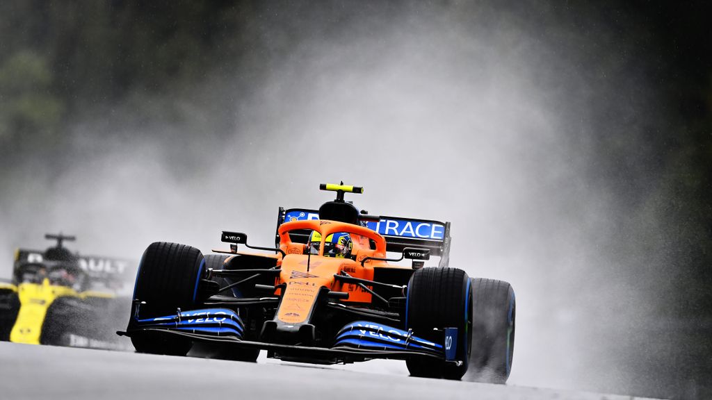 Forma-1, Lando Norris, McLaren, Renault, Stájer Nagydíj, eső 