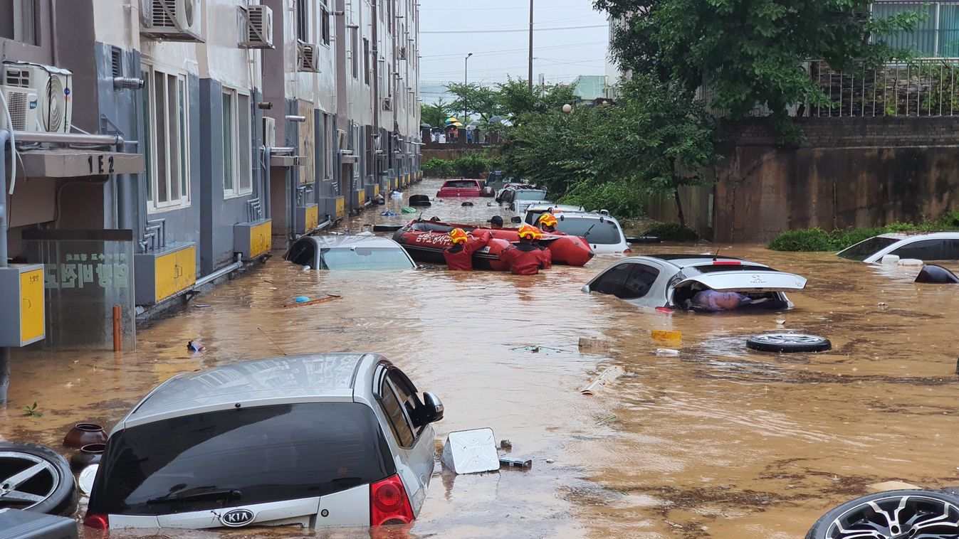 dél-korea, árvíz, esőzés 
