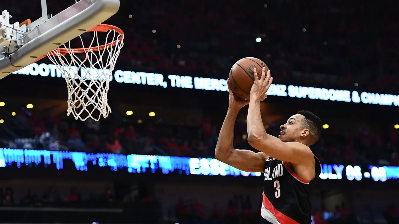 Portland Trail Blazers v New Orleans Pelicans - Game Four GettyImageRank2 People SPORT HORIZONTAL THREE QUARTER LENGTH Basketball - Sport USA New Orleans One Person Taking a Shot - Sport Incidental People Photography Making a Basket Portland Trail Blazers