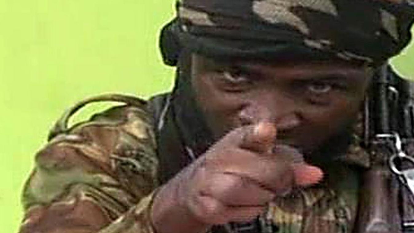 Abubakr Shekau a Boko Haram terrorista szervezet vezetője, elrabolt diáklányok 