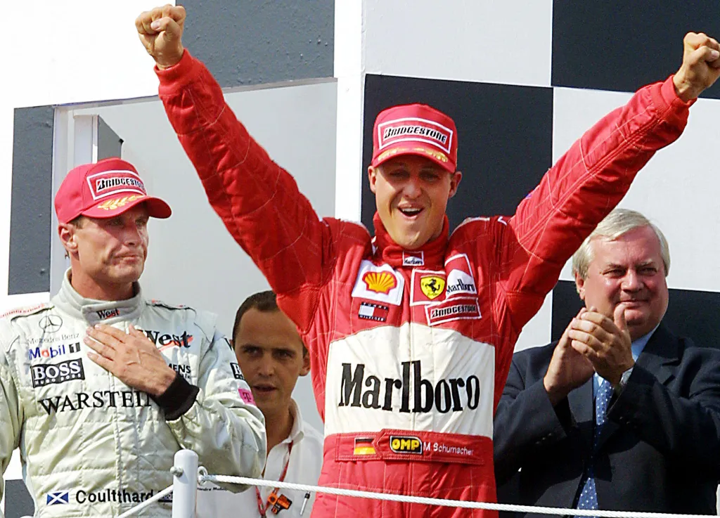 Forma-1, Michael Schumacher, Scuderia Ferrari, Magyar Nagydíj 2001, David Coulthard, McLaren-Mercedes, Ferjáncz Attila 