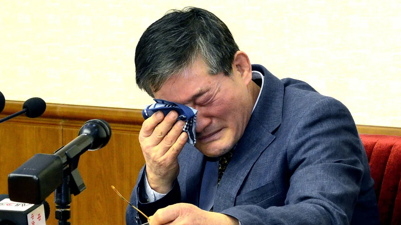 Horizontal This picture released from North Korea's official Korean Central News Agency (KCNA) on March 25, 2016, shows Kim Dong-Chul, a Korean-American as he addresses a news conference in Pyongyang on March 25.
A Korean-American detained in North Korea 
