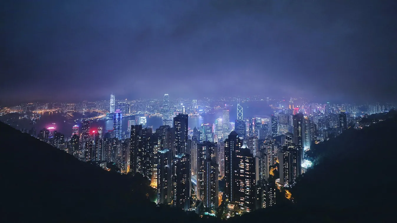 Hongkong, éjjel, pixabay 