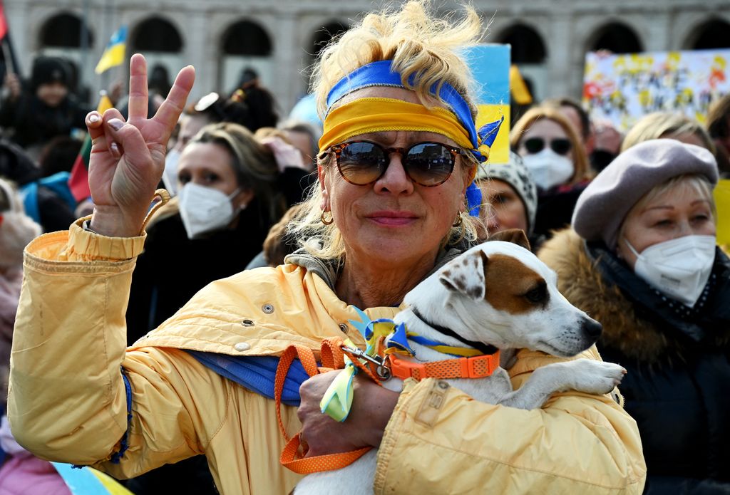 tüntetések világszerte, Ukrán válság 2022, tüntetés az oroszok háborús lépései ellen 