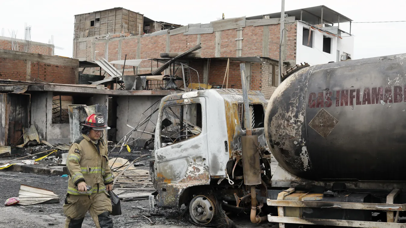 Peru, Lima, robbanás, gázszállító teherautó 