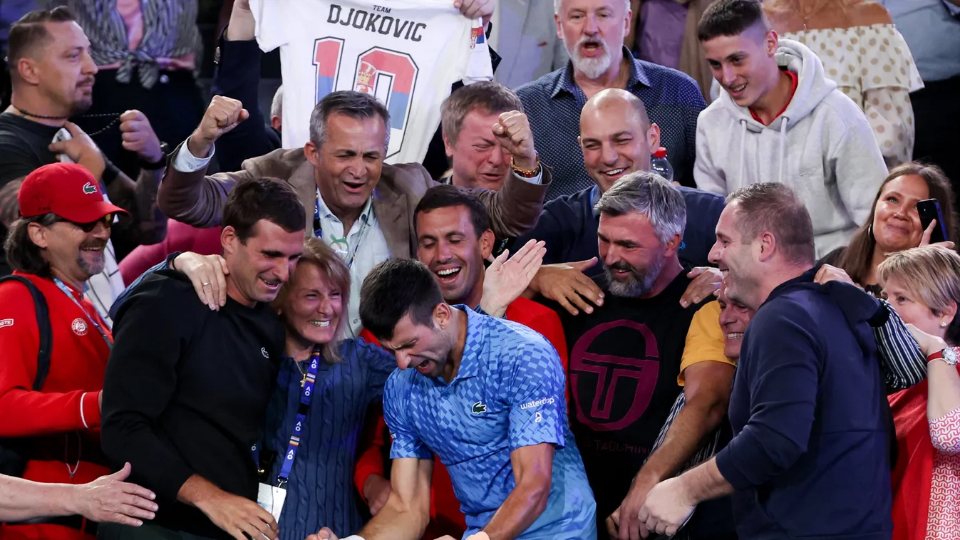 tennis TOPSHOTS Horizontal AUSTRALIAN TENNIS OPEN JOY FINAL EMBRACE CELEBRITY FAMILY MOTHER, Novak Djokovic, Goran Ivanisevic, 