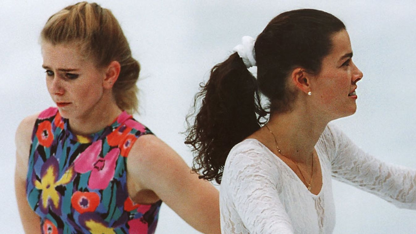 Tonya Harding és Nancy Kerrigan 1994. 02.17-én a lillehammeri téli olimpia egyik edzésén 