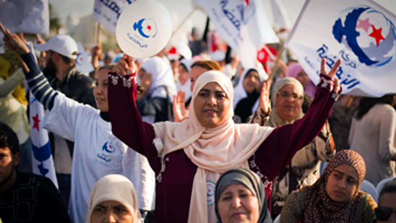 Tunéziai választások, az Ennahda párt hívei 