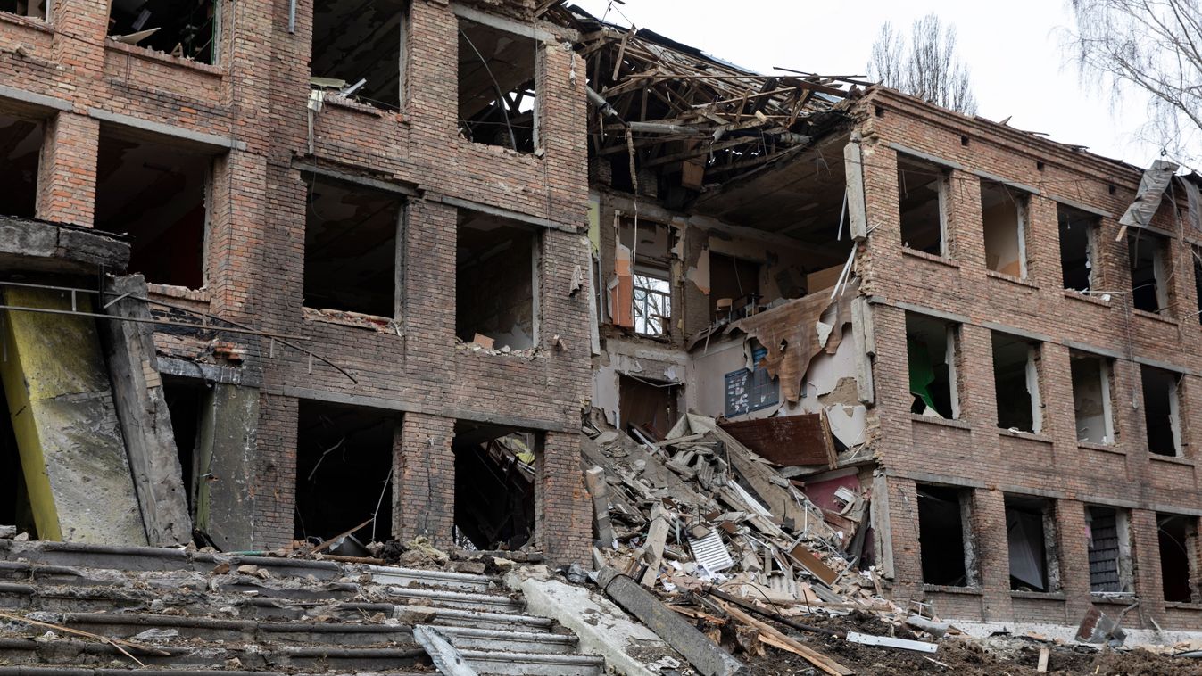 Ukrán válság 2022, orosz, ukrán, háború, rom, romok, Kijev, pusztítás 