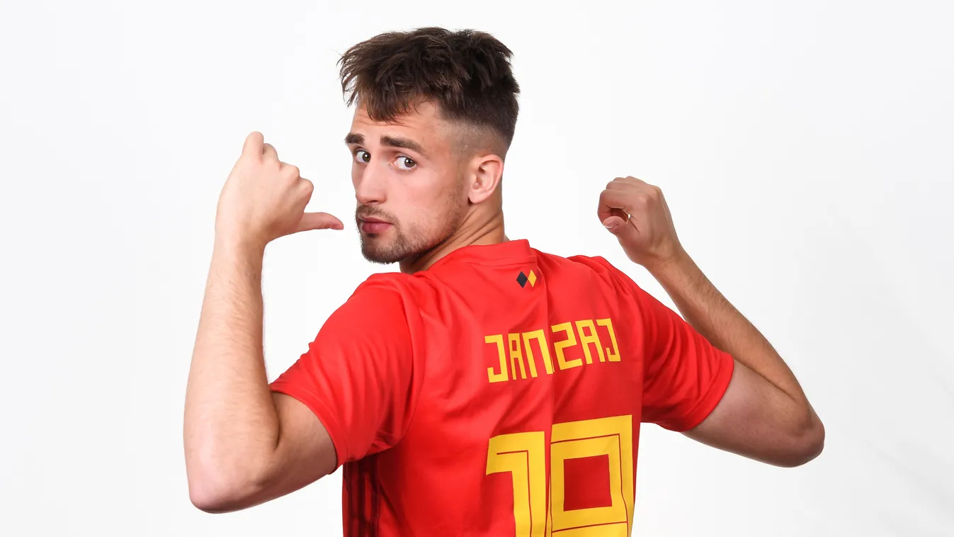 Belgium Portraits - 2018 FIFA World Cup Russia Sport Soccer International Team Soccer FIFA World Cup Moscow FeedRouted_Global during the official FIFA World Cup 2018 portrait session at the Moscow Country Club on June 14, 2018 in Moscow, Russia. 