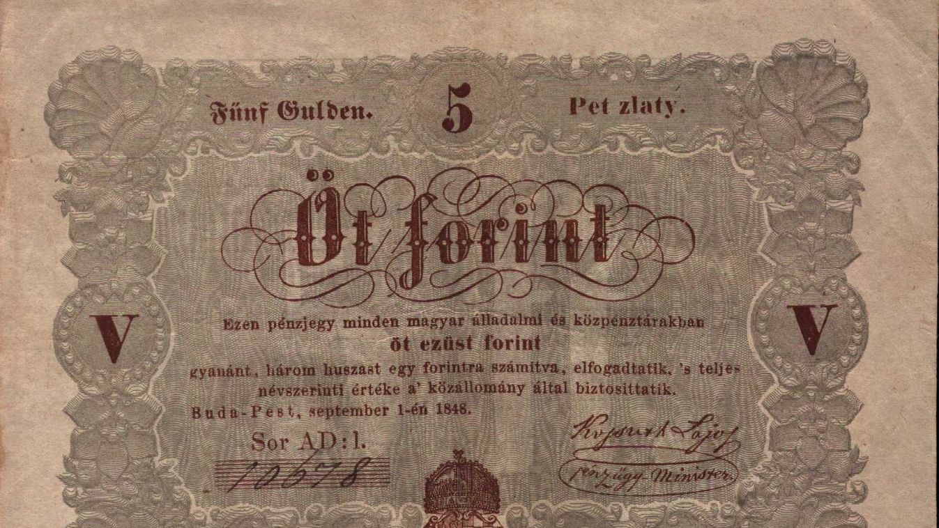 Kossuth-bankó, 1848, Kossuth, pénz, papírpénz, fizetőeszköz 