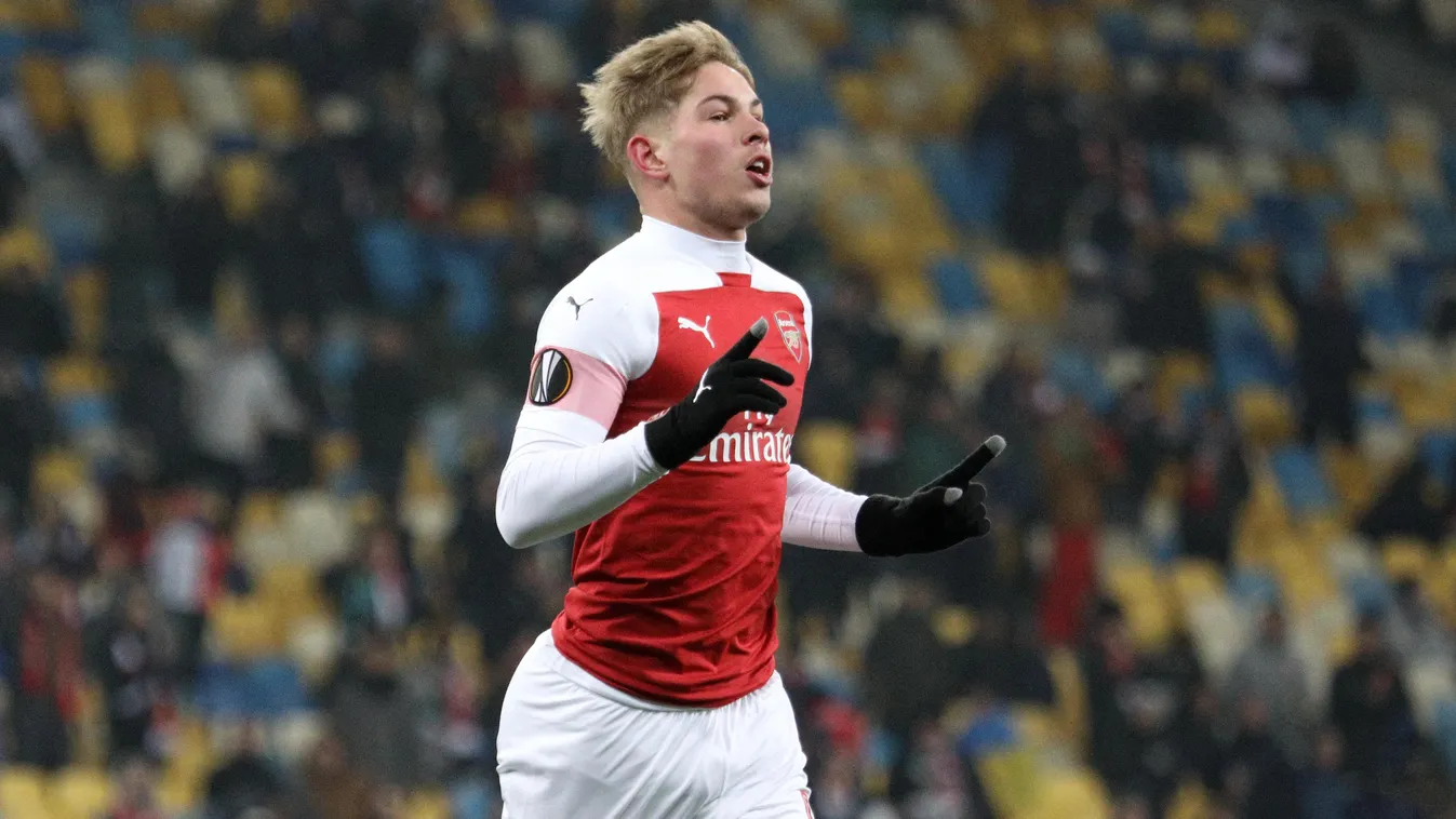 Vorskla Poltava v Arsenal - UEFA Europa League - Group E Emile Smith Rowe fbl eur c3 Vorskla Poltava Group E Arsenal F.C. Club Football Colour Image Vorskla Poltava Kiev Match - Sport Scoring Scoring Goal Soccer Competition UEFA Champions League Horizonta