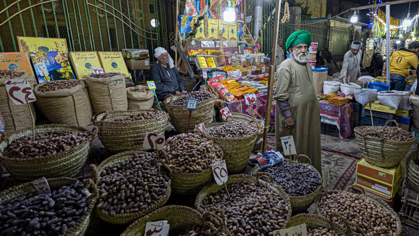 piac, gyümölcs, árus, piaci árus, élelmiszer, Egyiptom 
