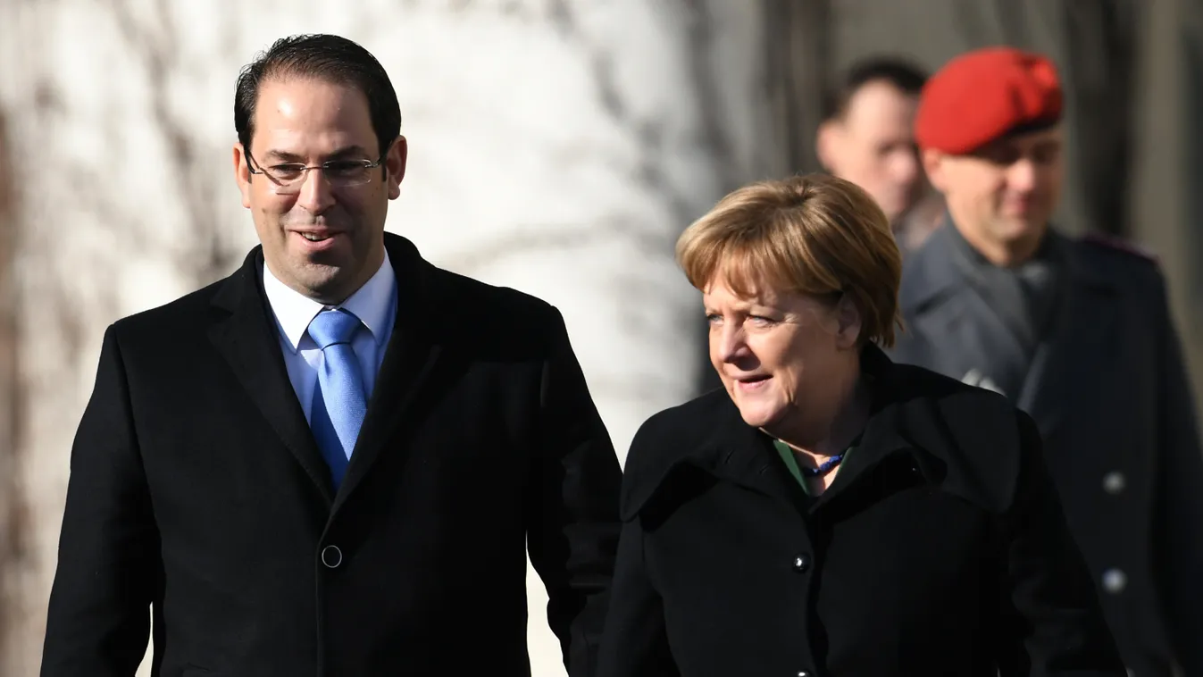 Amri German Chancellor Angela Merkel (CDU) welcomes Tunisian Prime Minister Youssef Chahed in Berlin, Germany, 14 February 2017. Before meeting with the Chancellor, Chahed rejected German considerations to establish refugee reception camps in his country.