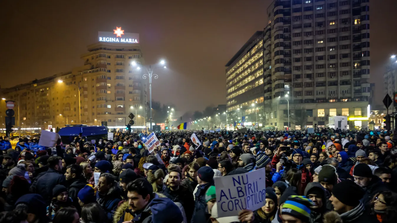 Protest in Bucharest CORRUPTION protest Romania Bucharest 