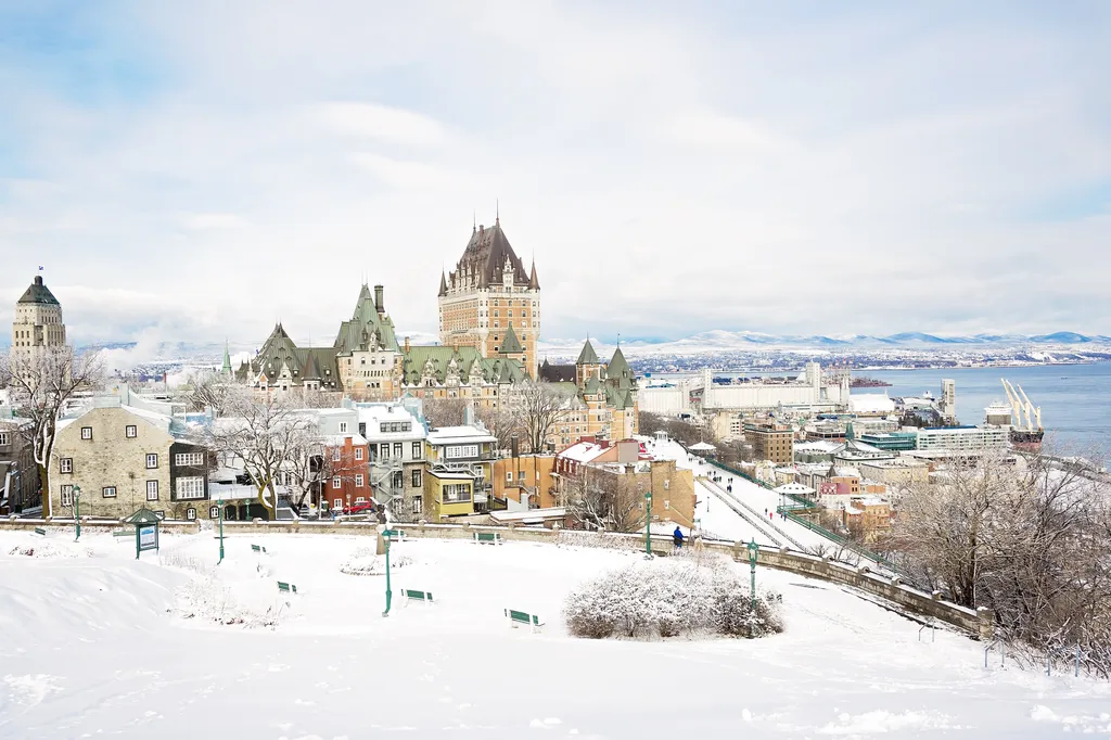 Tél, Havazás, Fagy, Quebec City, Quebec, Kanada, 