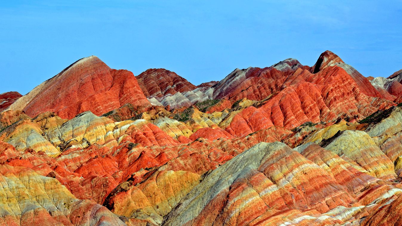Zjangye Danxia hegy, kína, színes 