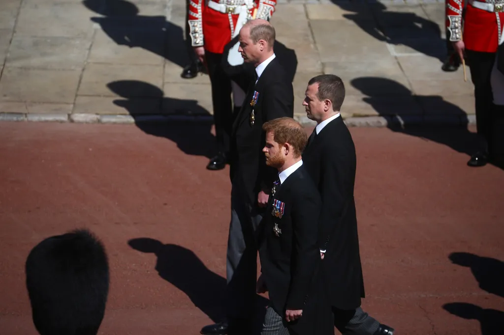 Fülöp herceg temetése, Harry herceg, Vilmos herceg, Peter Phillips Anna brit királyi hercegnő fia 