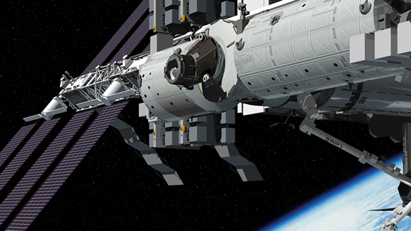 Fantáziarajz: így közelíti meg a Cygnus a Nemzetközi Űrállomást. A robotkar készenlétben áll a teherűrhajó befogására