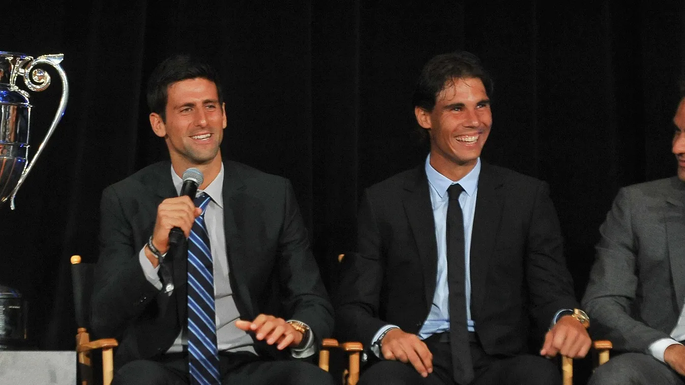 ATP Heritage Celebration - Inside GettyImageRank2 SPORT HORIZONTAL TENNIS USA New York City Waldorf Astoria Hotel COMMEMORATION Roger Federer Rafael Nadal Arts Culture and Entertainment Attending Novak Djokovic ATP World Tour Heritage 