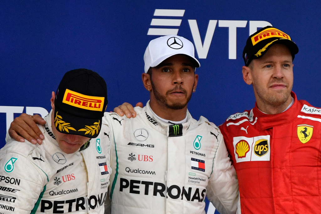 A Forma-1-es Orosz Nagydíj, Valtteri Bottas, Lewis Hamilton, Sebastian Vettel 