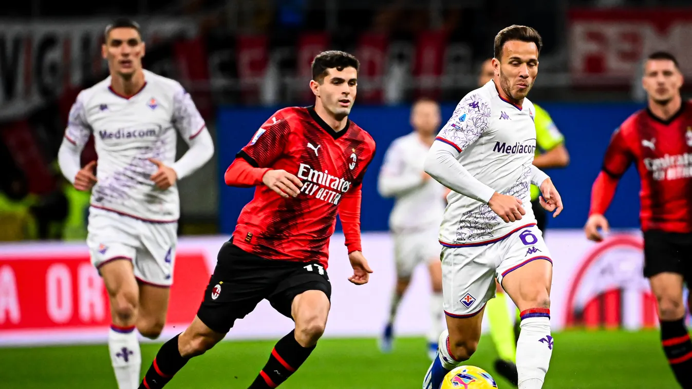 Italian Serie A football match AC Milan vs Fiorentina in Milan, Italy Football,italian,italy,Match,Meazza Stadium,Milan,Milano,San Sir Horizontal 