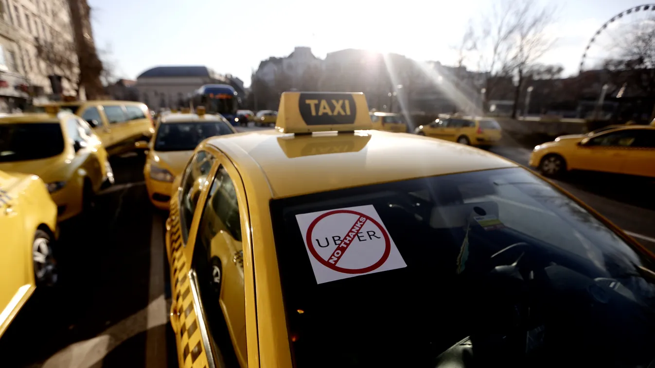 taxi uber ellenes tüntetés no thanks 
