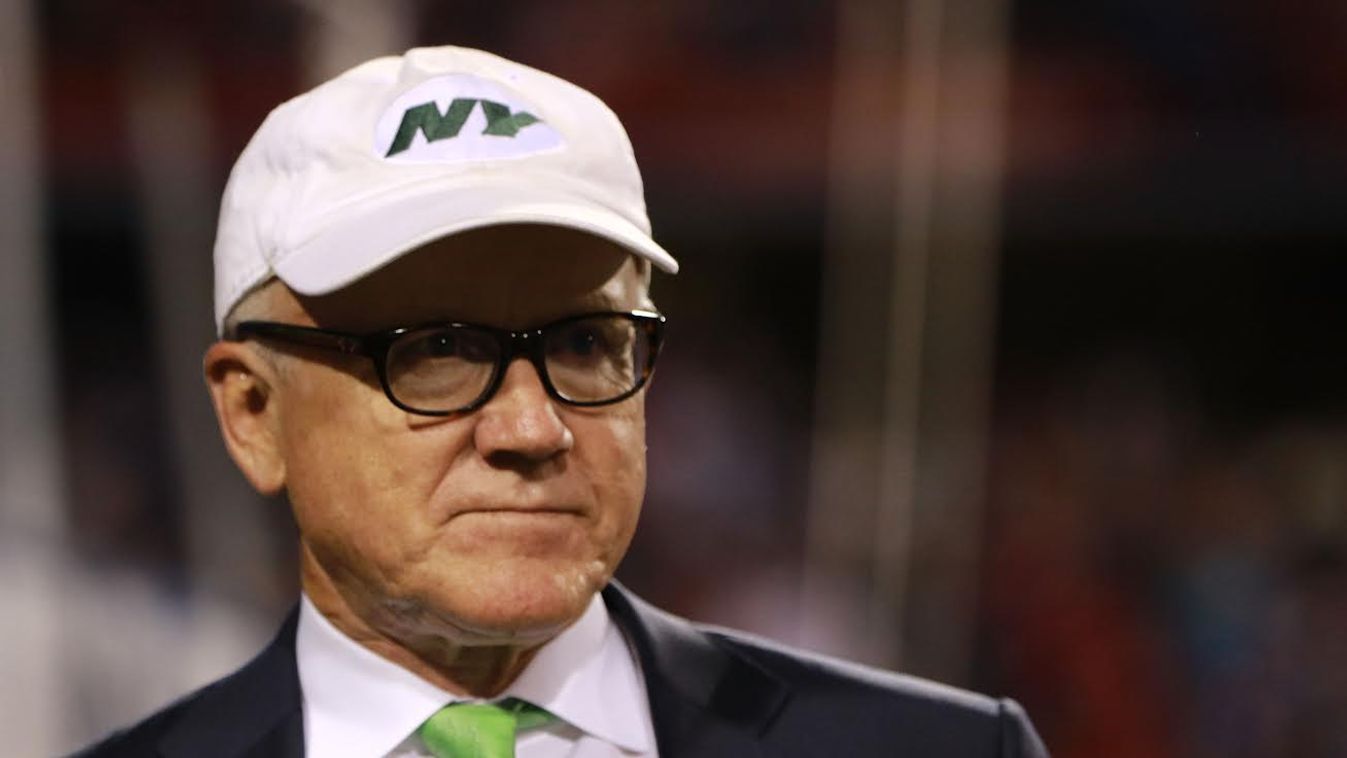 ORCHARD PARK, NY - SEPTEMBER 15: New York Jets owner Woody Johnson talks on the sidelines before the game against the Buffalo Bills at New Era Field on September 15, 2016 in Orchard Park, New York.   Michael Adamucci/Getty Images/AFP 
