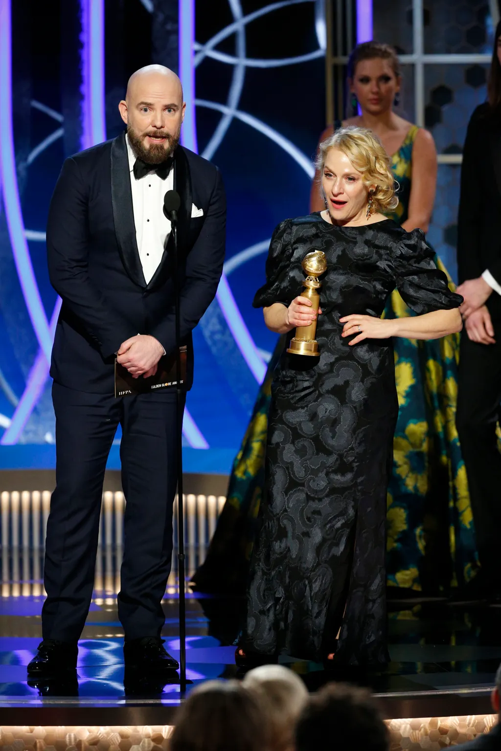 Beverly Hills, 2020. január 6.
Az NBC felvételén Chris Butler brit-amerikai rendező (b) és Arianne Sutner amerikai producer átveszi a legjobb animációs filmnek járó elismerést a Missing Link című alkotásukért a Hollywoodban akkreditált külföldi újságírók szövetségének (HFPA) évenkénti gálája, a Golden Globe-díjak 77. átadóünnepségén a kaliforniai Beverly Hillsben 2020. január 5-én.
MTI/AP/NBC/Paul Drinkwater 