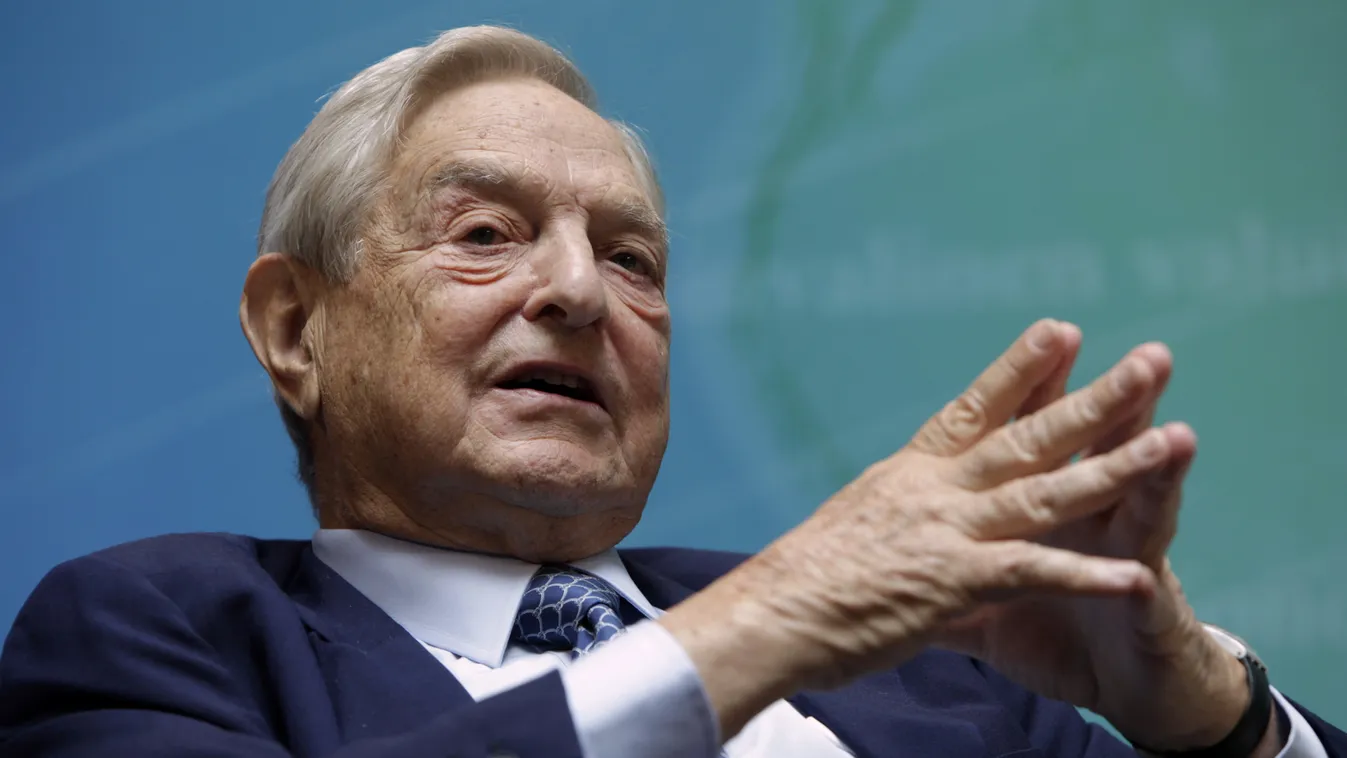 Billionaire investor Soros speaks at a forum during the annual IMF-World Bank meetings in Washington :rel:d:bm:GF2E79O1JDF01 