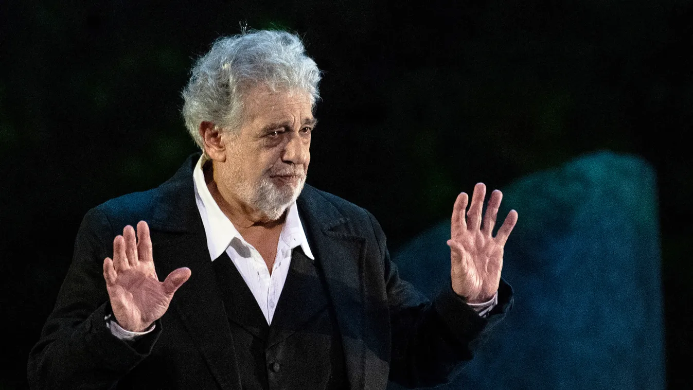 opera assault people Horizontal (FILES) In this file photo taken on July 05, 2019 Spanish opera singer Placido Domingo, 78, performs on stage during the dress rehearsal of "Spanish Night" at the 150th Choregie in Orange. - Opera great Placido Domingo deni