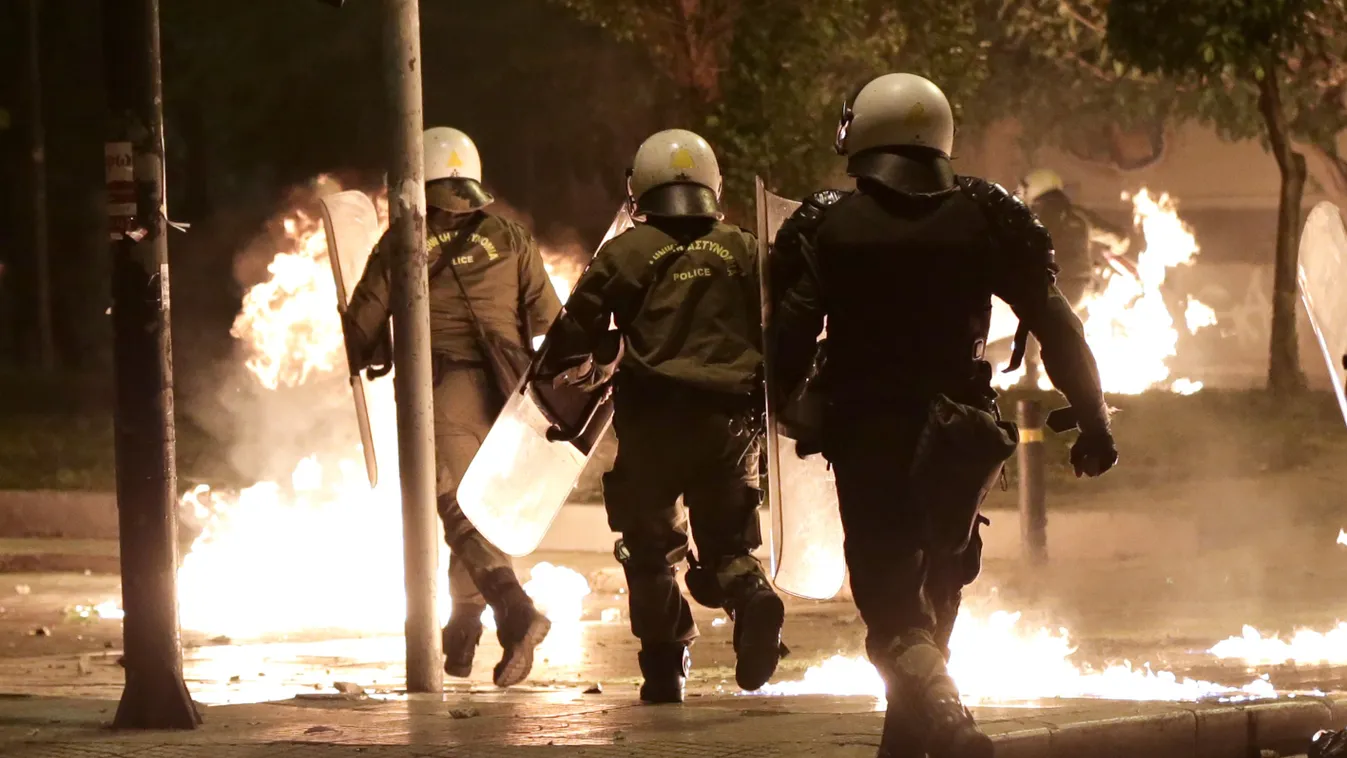 Protesters clash with police in Athens Greece Athens 
