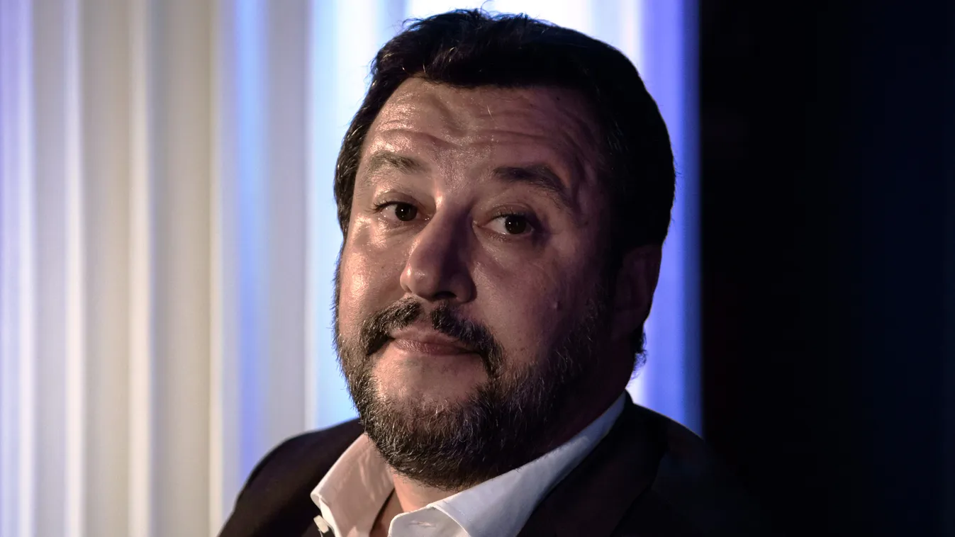 Leader of Lega party Matteo Salvini during the "Giustizia & Crescita: The Young Hope" event organised by "Fino a prova contraria" at Palazzo San Teodoro in Naples on October 11, 2019. "Fino a prova contraria" movement aims to promote legality with a fair,