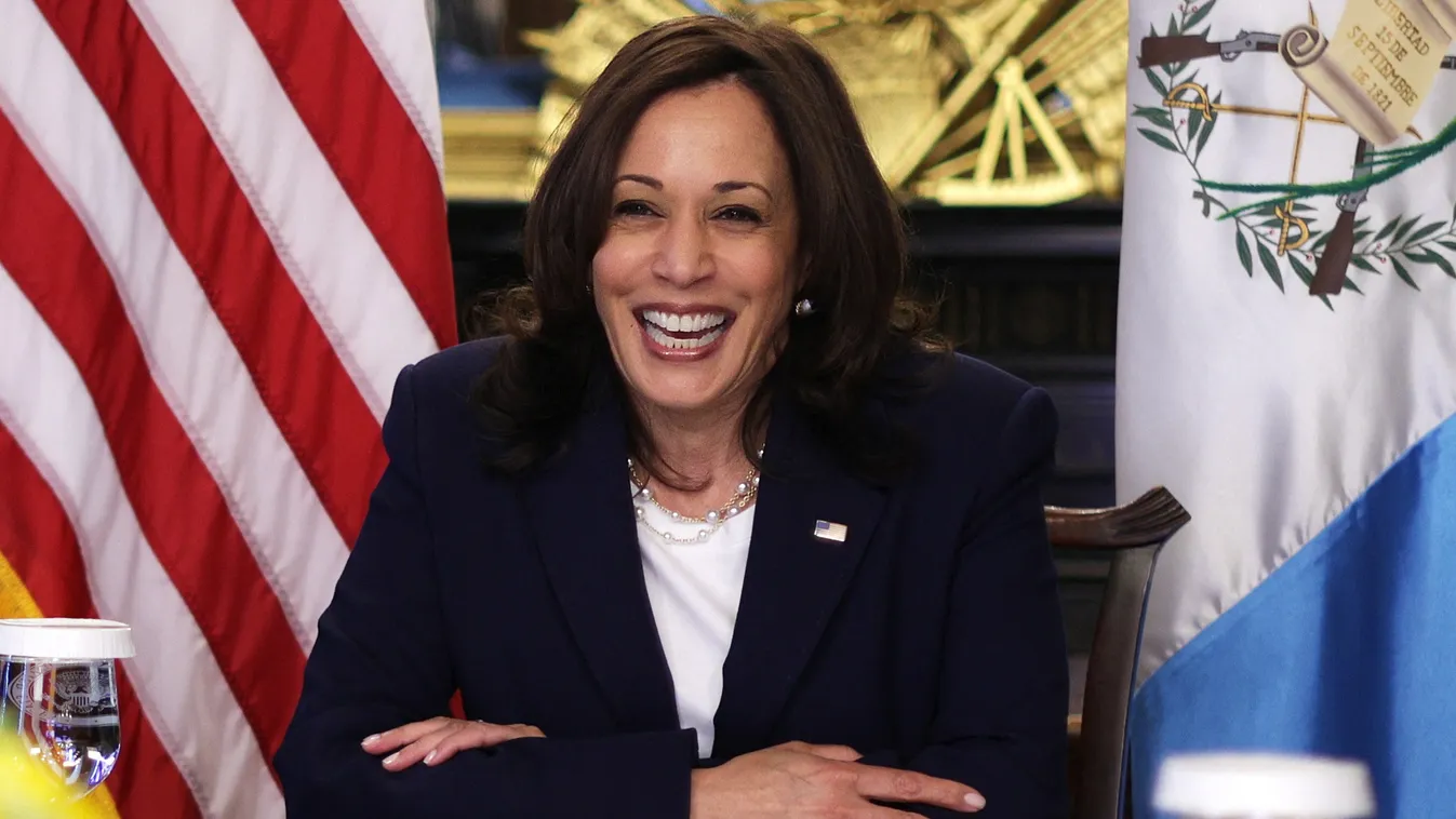 GettyImageRank2 Color Image Vertical POLITICS DIPLOMACY WASHINGTON, DC - APRIL 26: U.S. Vice President Kamala Harris participates in a virtual bilateral meeting with Guatemalan President Alejandro Giammattei at the Vice President’s Ceremonial Office at Ei