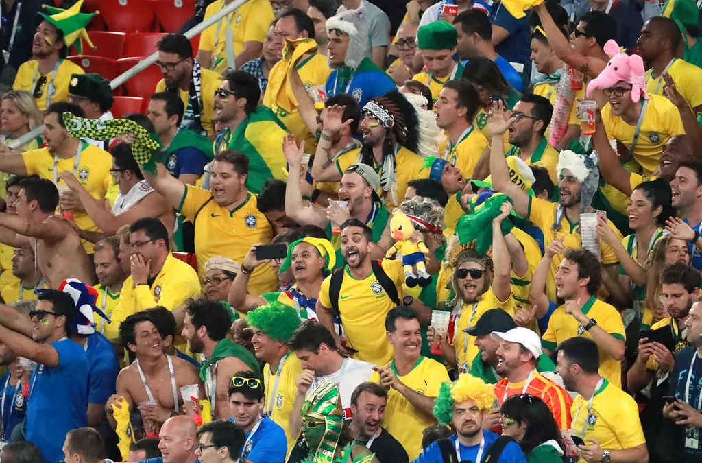 Russia World Cup Serbia - Brazil soccer football FIFA
5564244 27.06.2018 Brazil's fans cheer during the World Cup Group E soccer match between Serbia and Brazil at the Spartak stadium, in Moscow, Russia, June 27, 2018. Vitaliy Belousov / Sputnik 