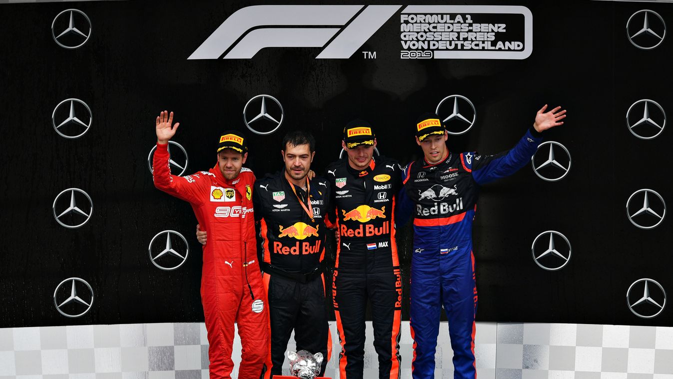 Forma-1, Sebastian Vettel, Max Verstappen, Danyiil Kvjat, Német Nagydíj 