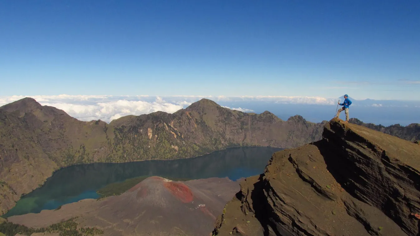 A Rinjani-vulkán megmászása az indonéziai Lombokban 