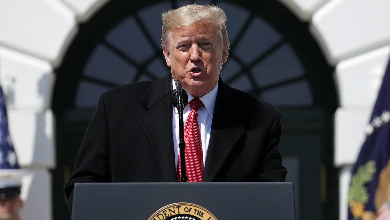 GettyImageRank1 POLITICS GOVERNMENT bestof topix WASHINGTON, DC - APRIL 16: U.S. President Donald Trump speaks during an event celebrating Americas Truckers at the South Lawn of the White House April 16, 2020 in Washington, DC. President Trump honored Ame