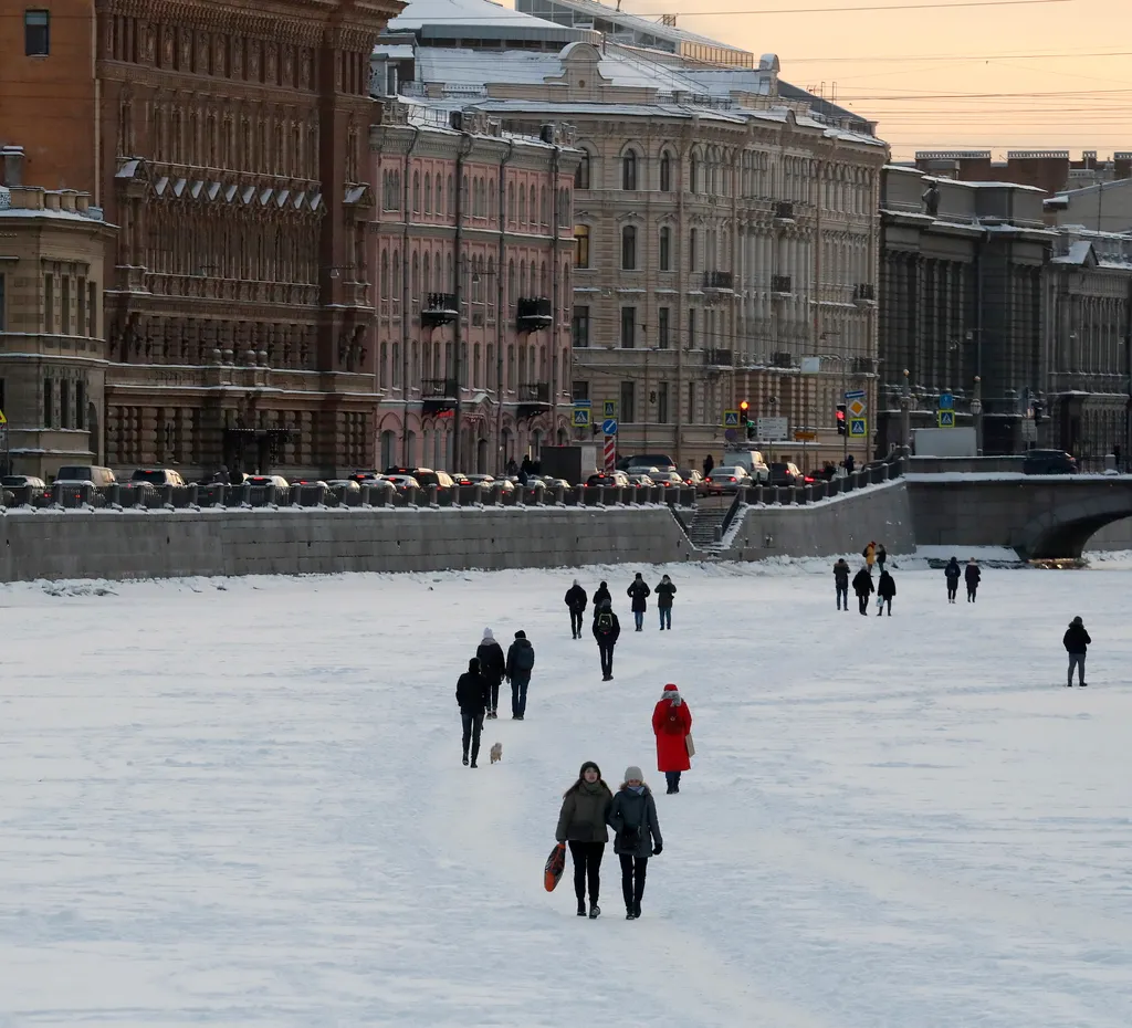 Szentpétervár, hó, időjárás, jég, fagy, 2021.02.11. 