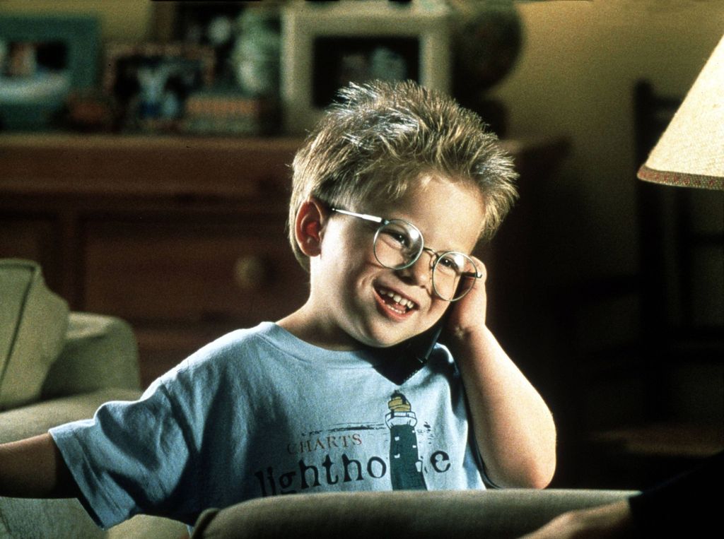 Jerry Maguire Cinema CHILD BOY telephone eye glasses smile SQUARE FORMAT 