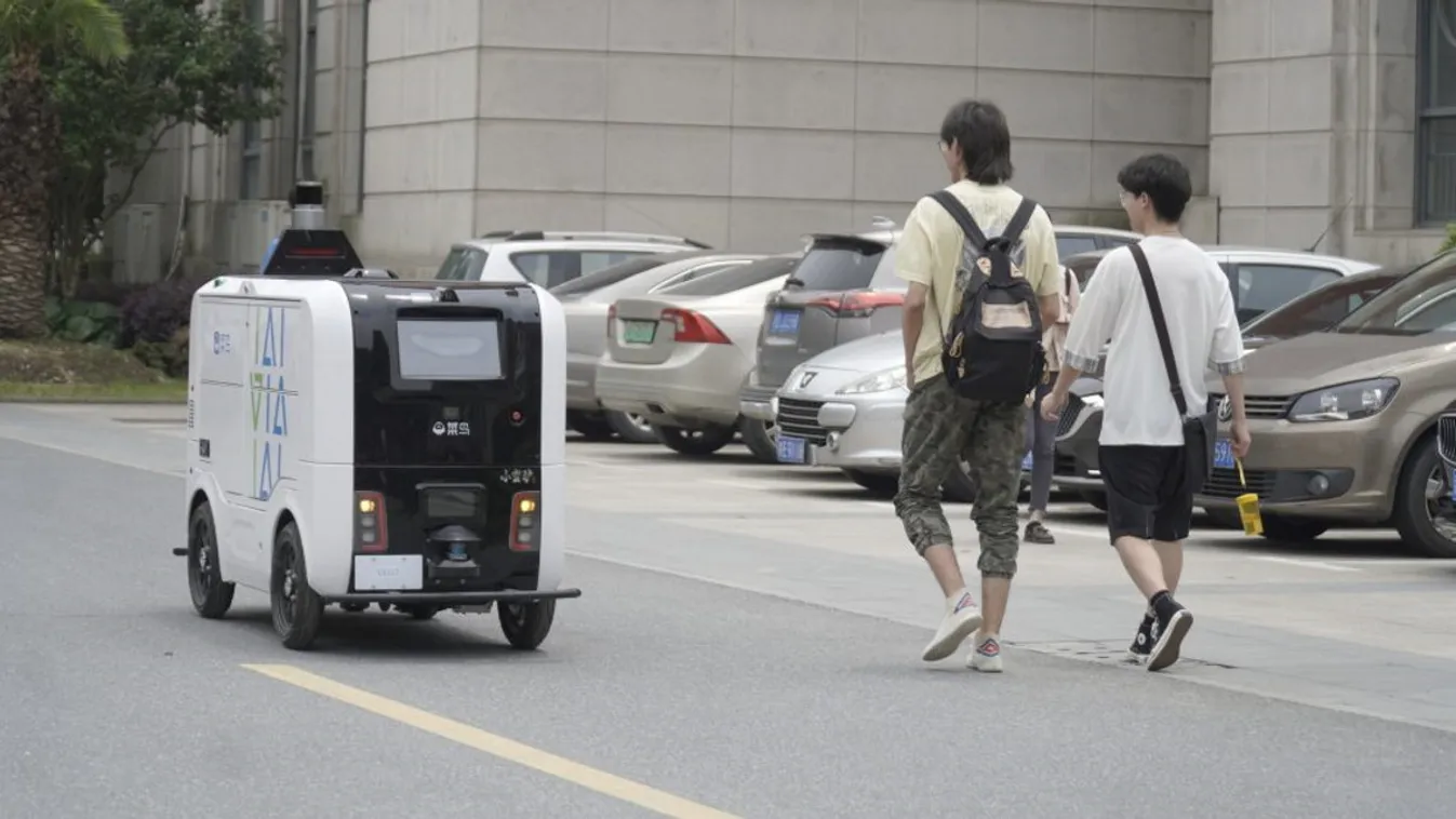 alibaba xiaomanlv robot futár csomagkiszállítás 