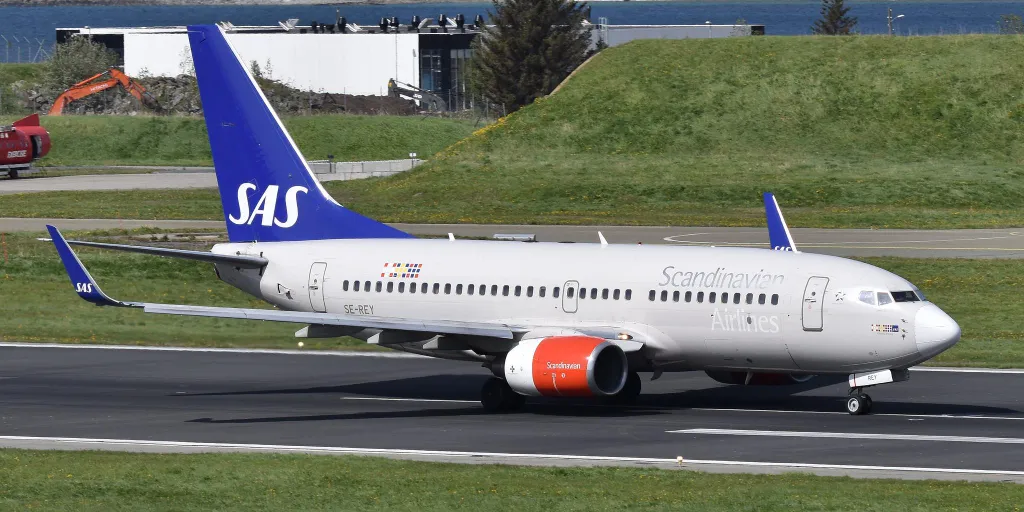 A SAS Scandinavian Airlines egyik Boeing 737-es gépe 