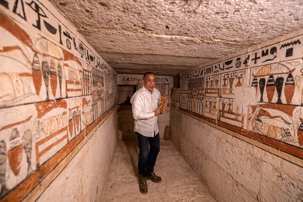 Négyezer éves sírokat tártak fel Egyiptomban, Szakkara nekropolisz, Kairó, Egyiptom, régészet 