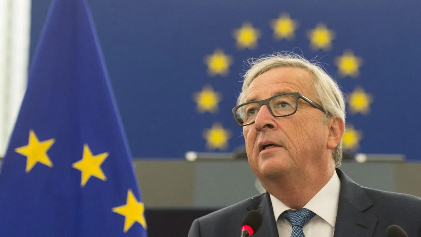 JUNCKER, Jean-Claude az Európai Bizottság elnöke beszél évértékelő beszéd Közéleti személyiség foglalkozása politikus SZELLEMI TEVÉKENYSÉG SZEMÉLY 