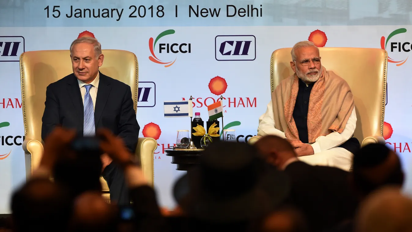 Narendra Modi, Benjamin Netanyahu, izraeli miniszterelnök, indiai miniszterelnök 