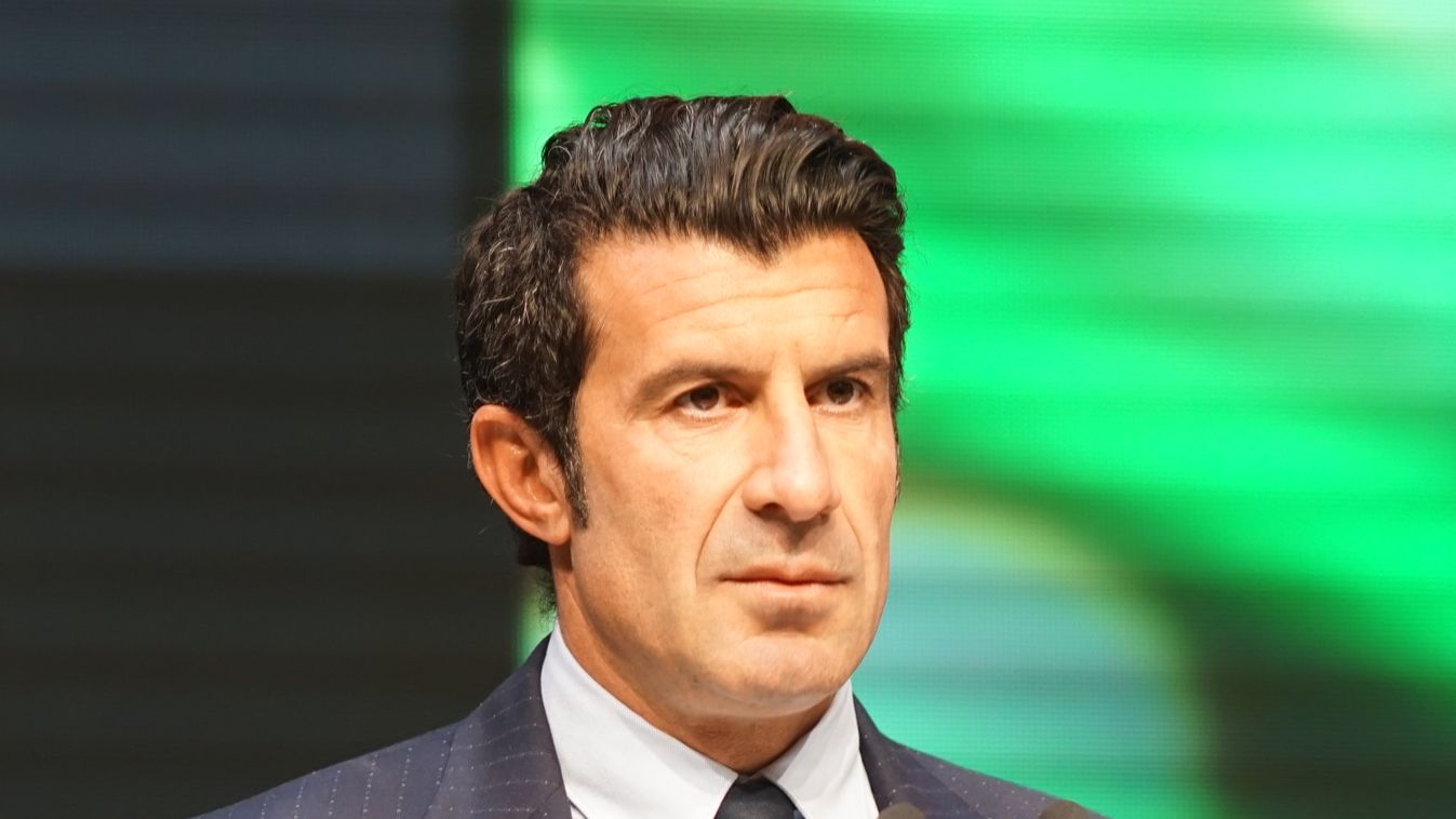 Luis Figo suits up to promote Portugal Immigration in Shanghai China Chinese Shanghai Portuguese football soccer Luis Figo Portugal 